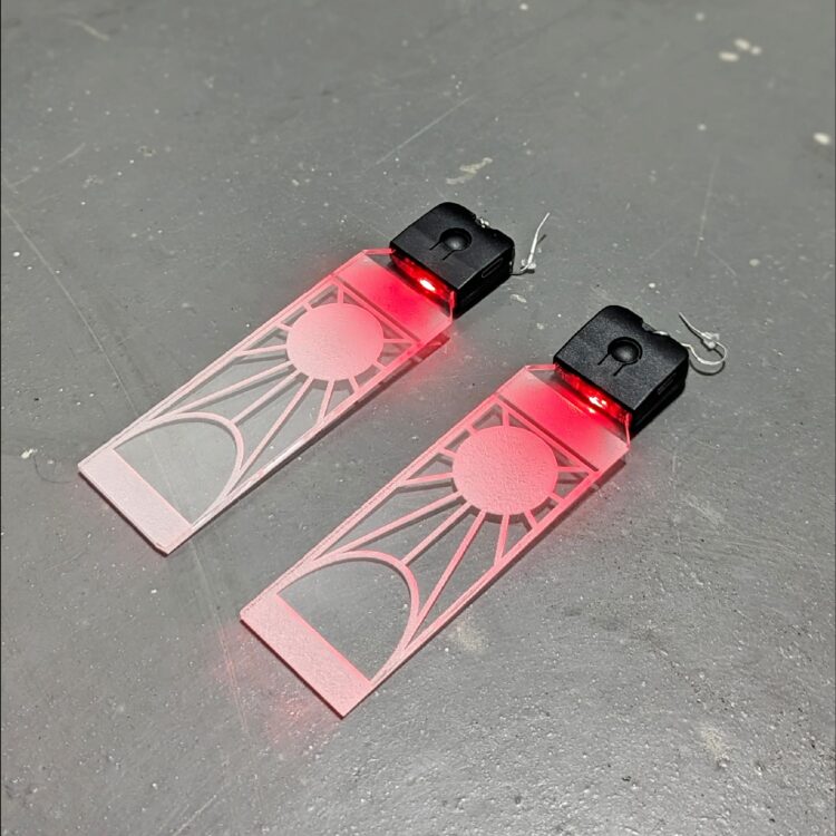 Hanafuda LED ( Light Up ) Demon Slayer Earrings Set